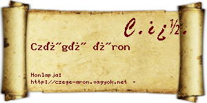 Czégé Áron névjegykártya